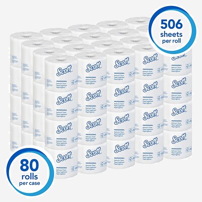 80 ROLLS SCOTT SOFT Toilet Paper 506 Sheets 2Ply NO CLOG SEPTIC SAFE Bulk Supply