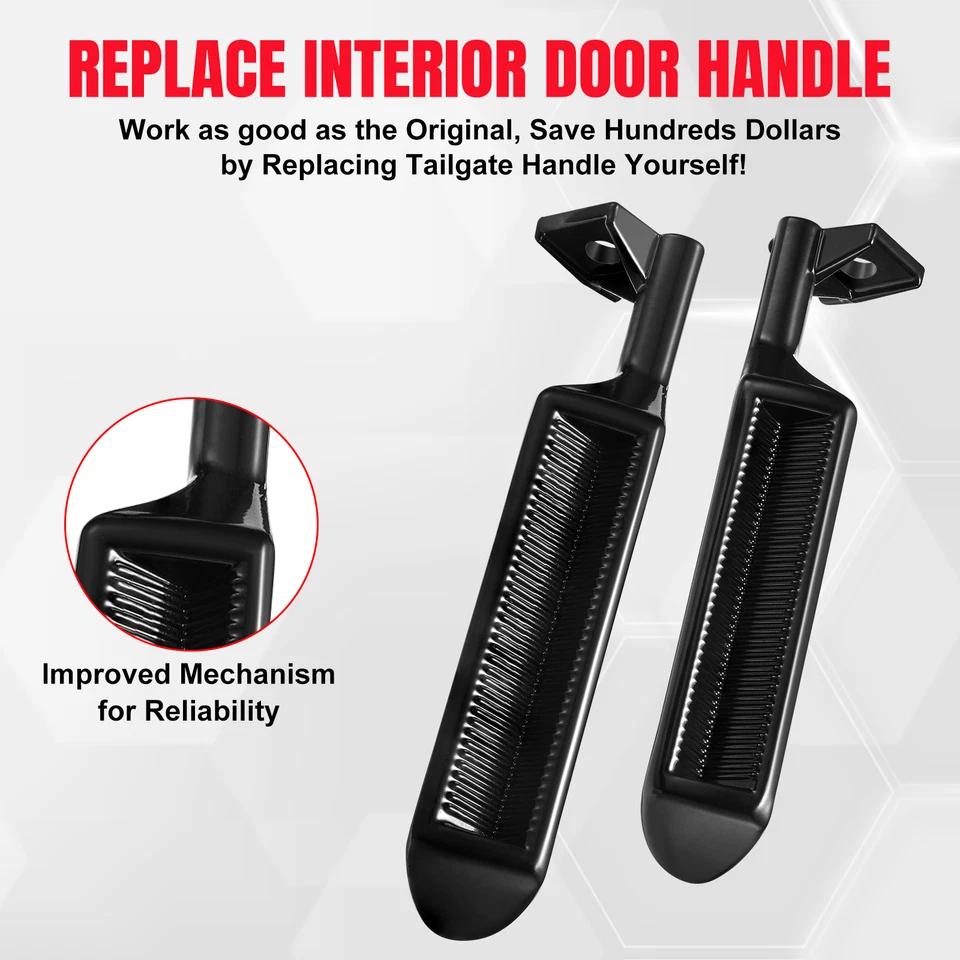 Black Metal Interior Door Handle LH&RH Set For Ford F150 F250 F350 Bronco 87-96 Foto 4 de 4