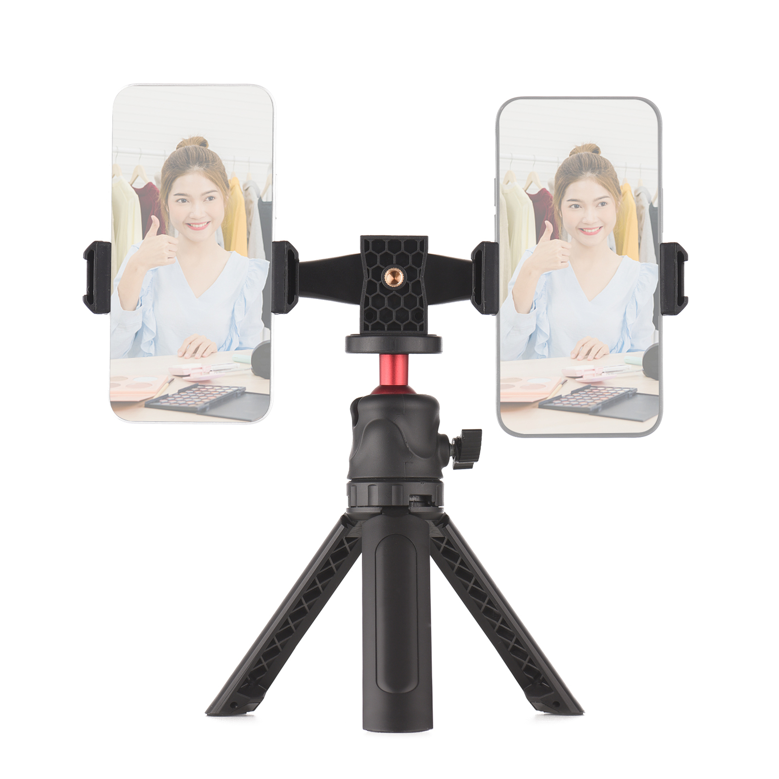 Smartphone Video Kit with 2 Phone Mount 4 Cold Shoe Mount 1 Desktop Tripod G3M6-image