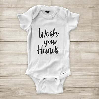 Wash Your Hands Baby Bodysuit One-Piece Nurse Mom Gift Clean Freak Germs  Joke