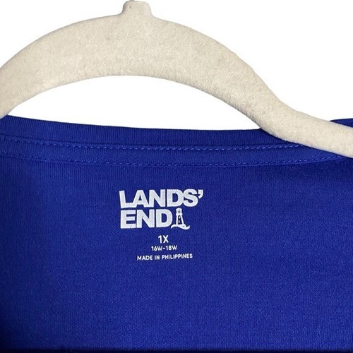 Land's End Women's Royal Blue Button-Down Cardigan - Foto 5 di 8
