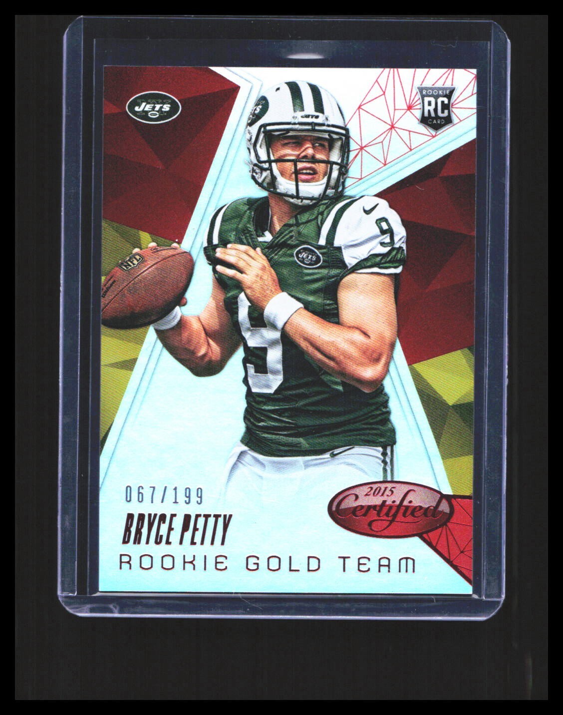 2015 Bryce Petty Rookie Card Certified Rookie Gold Team Red /199 #RGT9 NY Jets