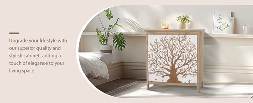 2 Doors Storage Cabinet Buffet Sideboard Decorative Cabinet Accent Cabinet - Picture 12 of 16