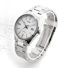 Casio Analog Silver Metal MTP-1302D-7A1DF Band White Men Watch Original New