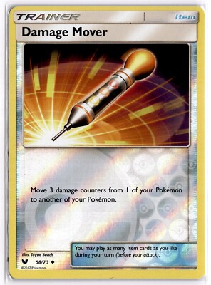 Pokemon TCG Damage Mover 58/73 Sun & Moon Shining Legends Reverse Holo
