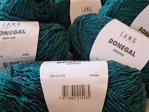 Merinowolle 10 Knäuel 500 Gramm Donegal von Lang Yarns Fb 173 flaschengrün tweed - Bild 3 von 3
