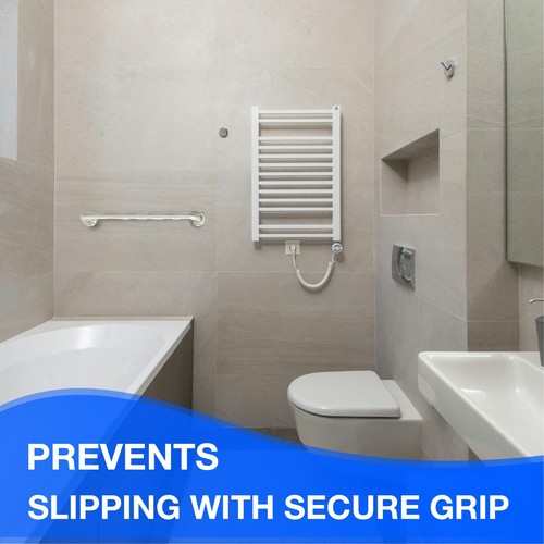Shower Grab Bar Knurled Grip in Brushed Nickel Finish | Holds Upto 400 lb - Picture 61 of 63
