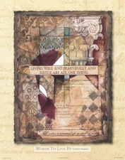 Collage Words to Live by Words of Wisdom Robert Hoglund Set of 2 11x14