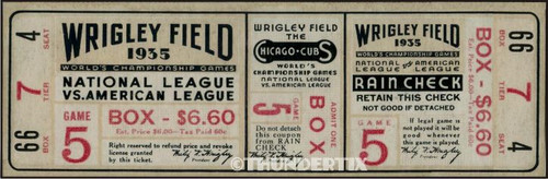 6 1929-32-35 WORLD SERIES UNUSED FULL TICKETS CHICAGO CUBS reprints - Picture 5 of 6