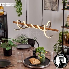 LED dimmbare Hänge Lampe Pendel Leuchte Schlaf Ess Wohn Zimmer Beleuchtung Holz