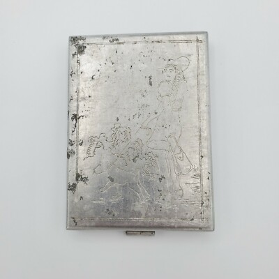 Original WWII WW2 German WW2 Trench Art Cigarette Case Sweetheart Aluminium  case