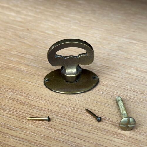 Vintage Baker Furniture Solid Brass French Door Pull Knob Hardware Part Faux Key - Picture 4 of 9