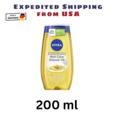 NIVEA RICH CARE Shower Oil for Dry Skin, Natural Pampering, 200ml (6.7 fl. oz)