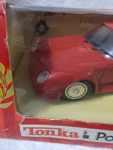 *RARO* Tonka Polistil 1/18 RED PORSCHE 959 Diecast con LLAVE Original Nuevo en Caja - Imagen 2 de 7