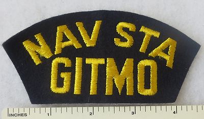 NAV STA GITMO - US NAVY NAVAL STATION GUANTANAMO BAY CUBA HAT / CAP PATCH