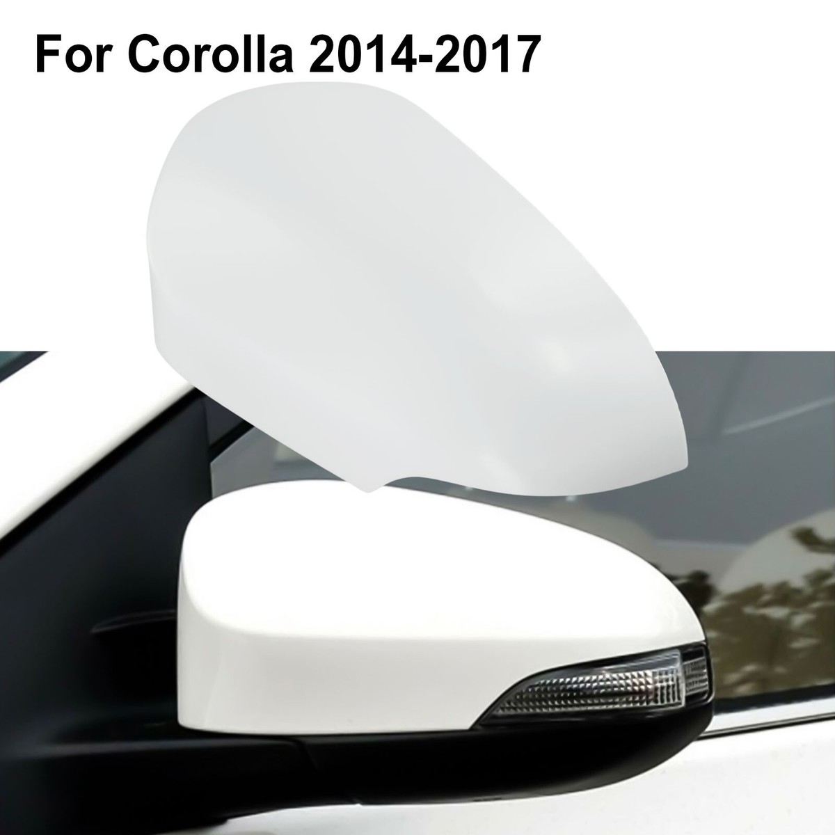 White Driver Left Rear View Side Mirror Cover Cap For Toyota