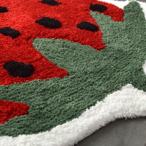 Strawberry Bath Mat Non Slip 60 x 80cm - Soft Colourful Large Fruit Bathroom Rug - Picture 6 of 9