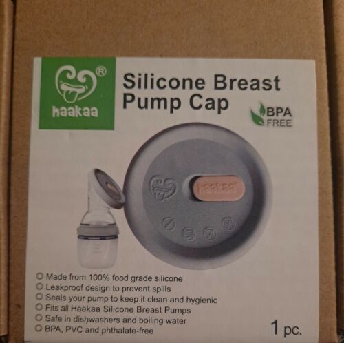 Haakaa Silicone Leak Proof Breast Pump Cap Grey - Afbeelding 1 van 2