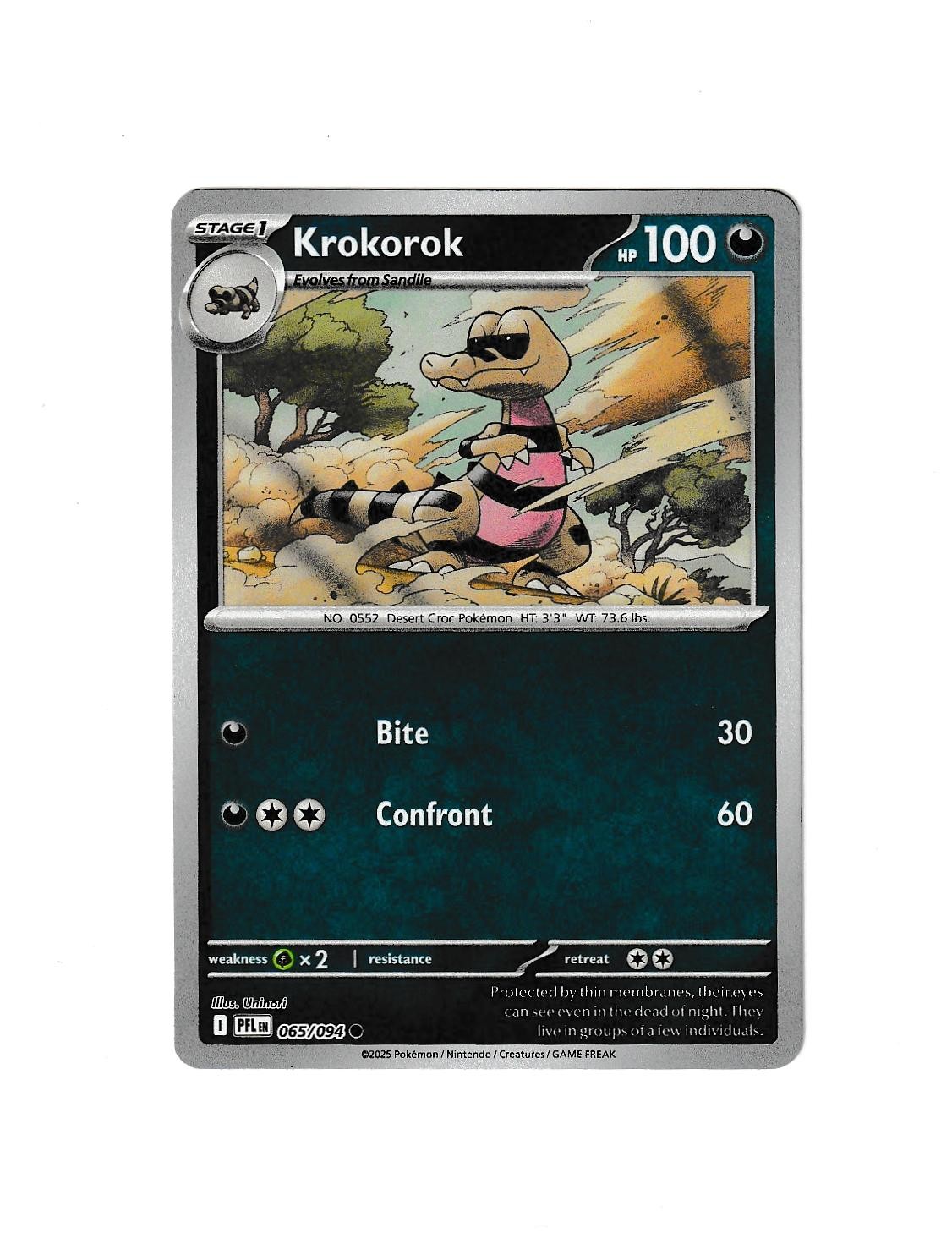 KROKOROK 065/094 REVERSE HOLO C PHANTASMAL FLAMES NM POKEMON