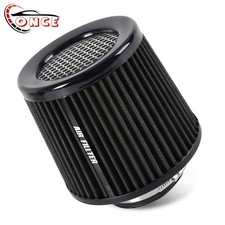Black 3 76mm High Flow Inlet Cold Air Intake Cone Replacement Dry Air Filter