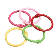 Loose-Leaf Binder Rings, 30mm/ 1.18" Metal Book Ring, Assorted Colors, 5Pack