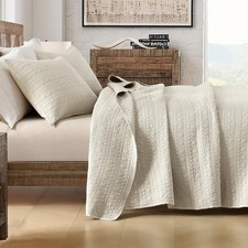 Quilt Set Twin Size Light Beige, Soft Lightweight Pre-Washed Microfiber Circl...