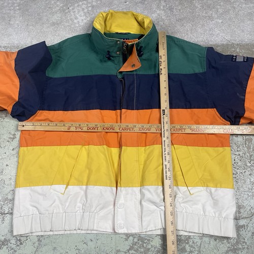 Vintage 90s Tommy Hilfiger Jacket Men’s XL Sailing Colorblock Striped Dull Zip - Picture 7 of 11