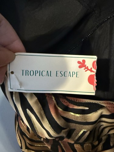Tropical Escape Animal Print One Piece Swimsuit Halter Top - Picture 3 of 6