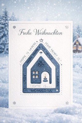 Stanze, Stanzschablone, Cutting Weihnachten Haus 8x5,6 Cm