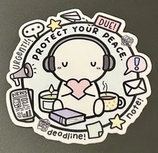 NEW The Coffee Monsterz Co. “Protect Your Peace” Sticker TCMC