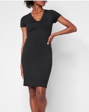 Express Body Contour Dress Women’s Small Black Front Knot B9