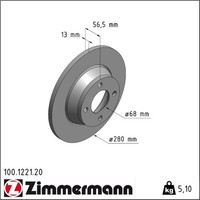 2X Zimmermann 100.1221.20 Bremsscheibe FüR Audi 80 B4 8C2 8C5