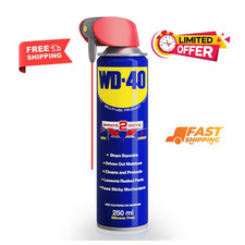 WD-40 Multi Use Lubricant Spray 250ml, Wide and Narrow Smart Straw, Multipurpose 24.40 per litre