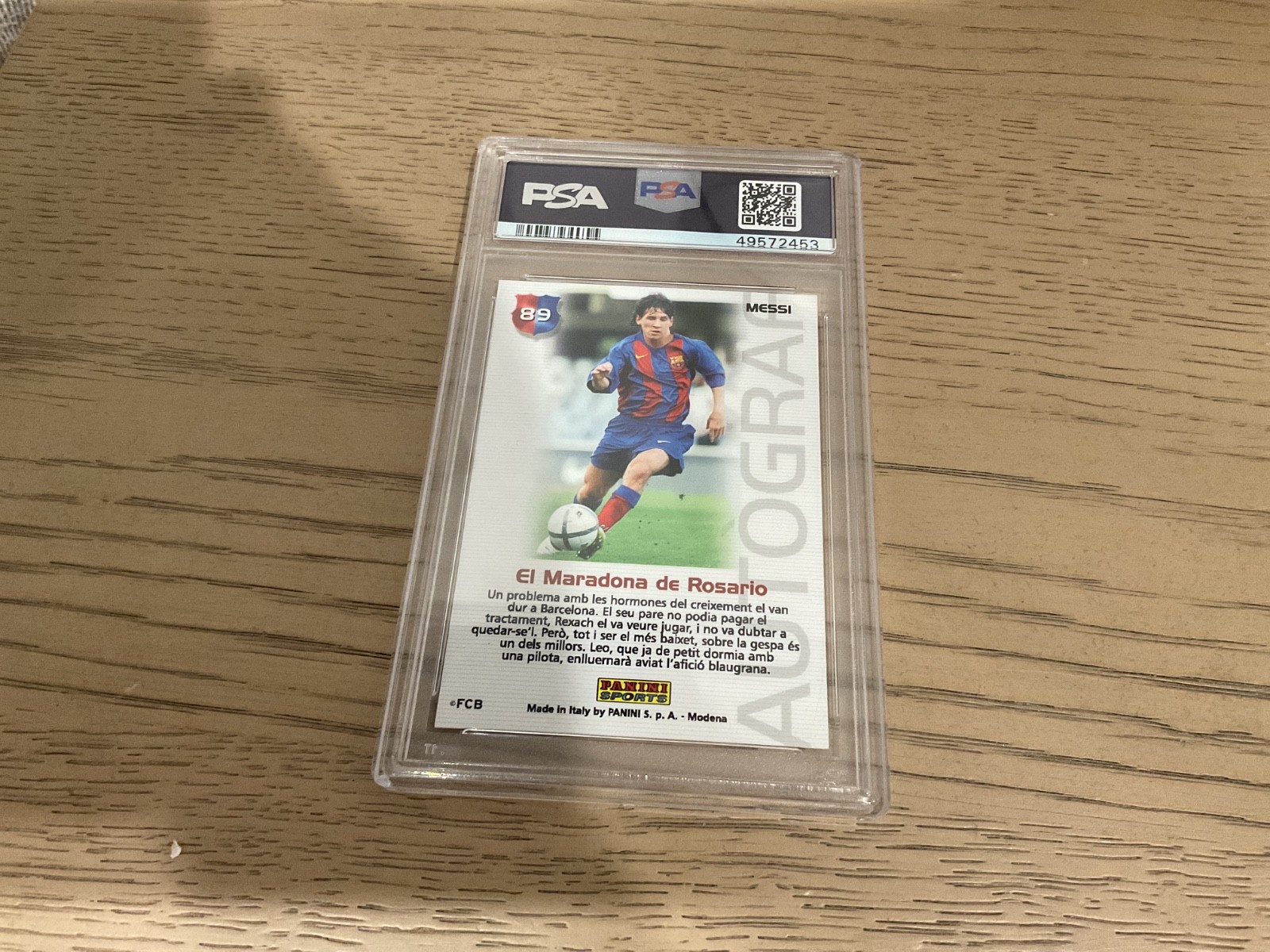 2004-05 PANINI SPORTS MEGA CRACKS BARCA #89 LIONEL MESSI ROOKIE RC PSA 7 view 2