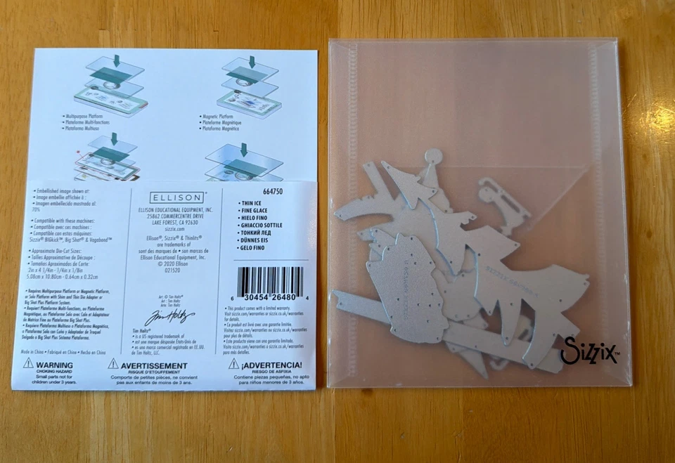 TIM HOLTZ SIZZIX Christmas Dies THINLITS 664750 Thin Ice Skating Scene Maker - Image 4 of 4