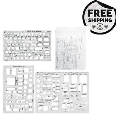 3 Pack Architectural Templates Drafting Tools House Interior Design Template