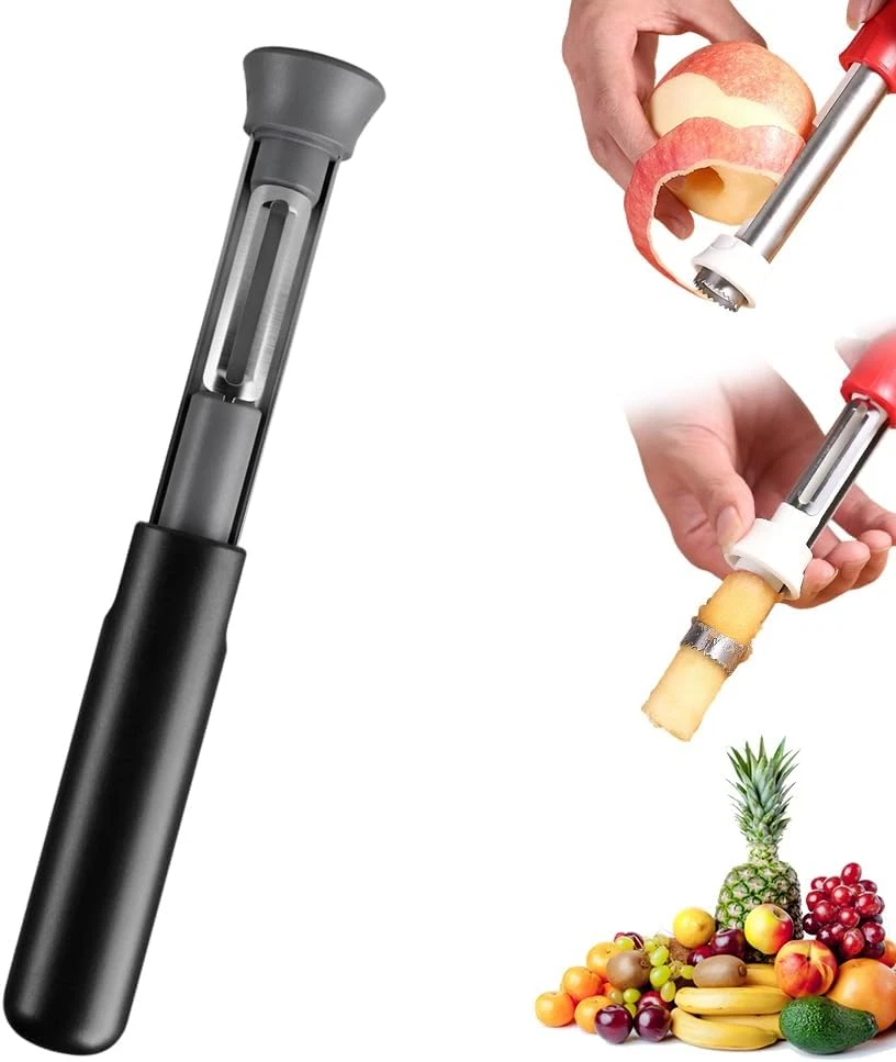 2 in 1 Apple Corer and Peeler Tool, 2026 New Stainless Steel Red Bell Pepper See
