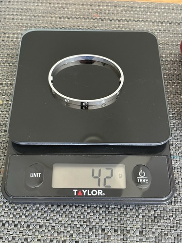 Cartier "Love" 18k 750 White Gold Bangle Bracelet 20 Classic Model Gorgeous! - Picture 7 of 7