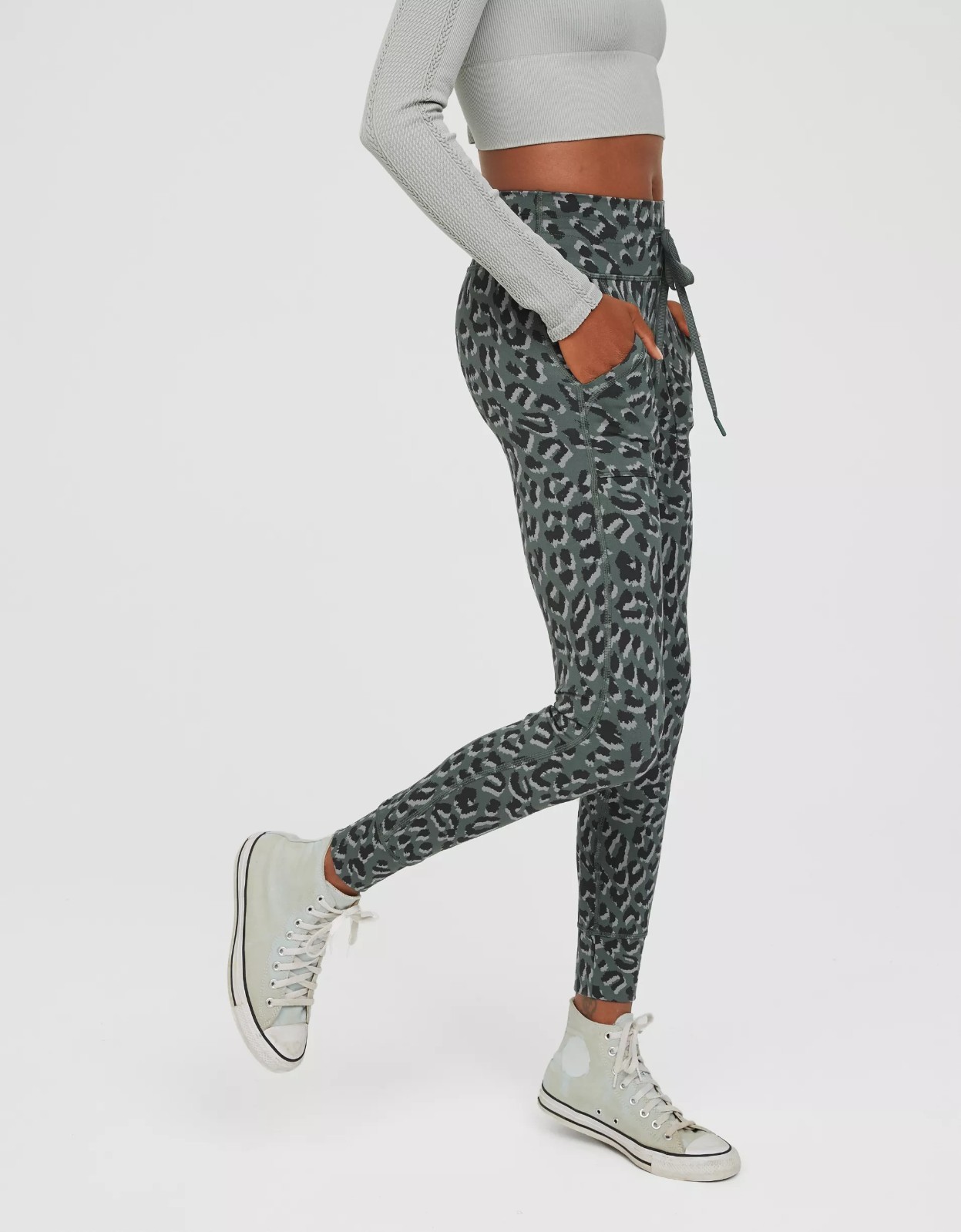 Aerie Jacquard Peak Legging Dark Gray XS Offline Gym Athleisure