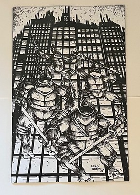 Teenage Mutant Ninja Turtles #20: 300th Issue Eastman & Laird Full Art B&W 1:25