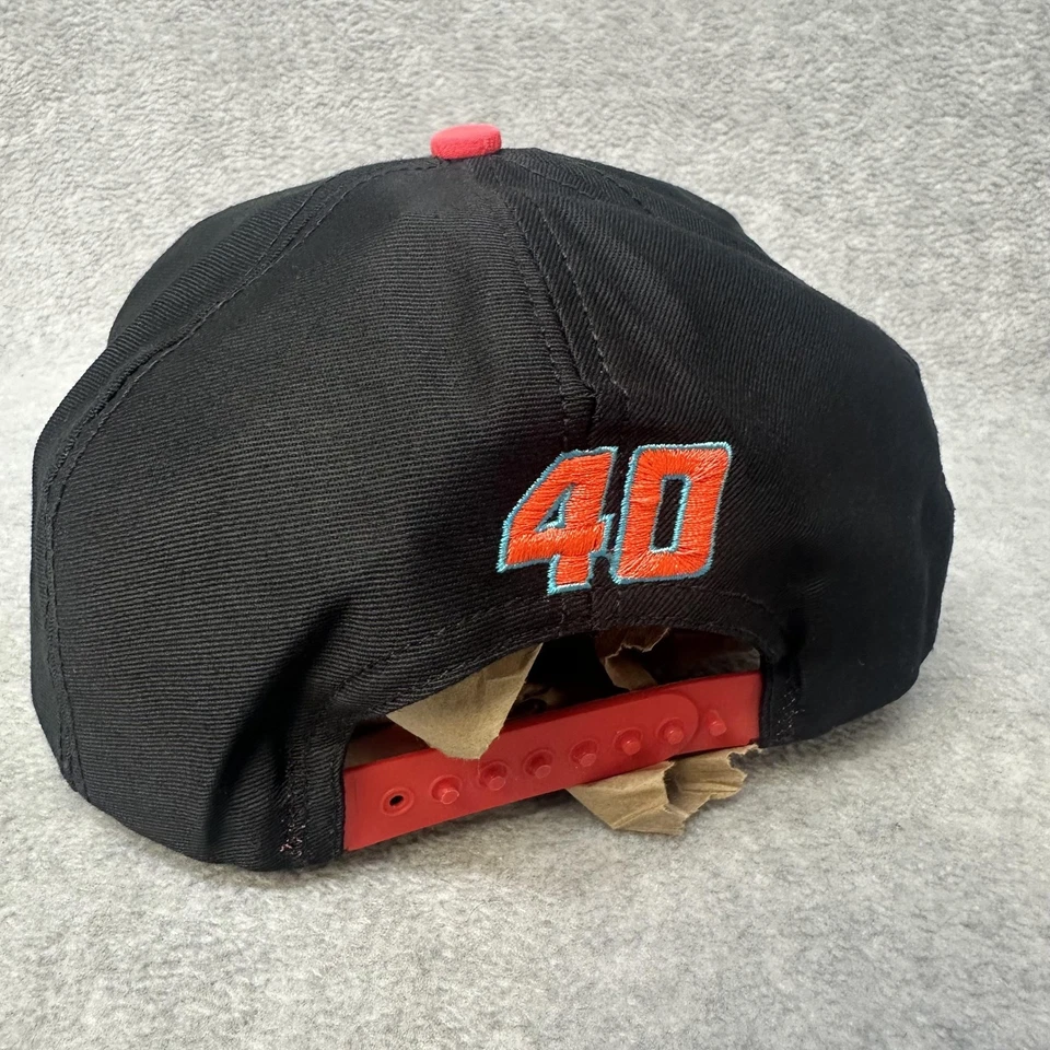 Gorra Kenny Wallace de colección espalda a presión negra roja NASCAR carreras para hombre años 90 Foto 4 de 4