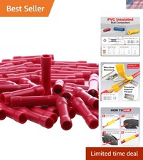 22,20,18,16 AWG/Gauge Red Butt Connectors Wire Crimp Splice Terminals  ,100 Pcs