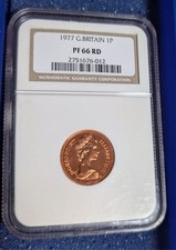 NGC PF66 1977 Great Britain 1p New Penny Proof  - HIGHLY GRADED PF66 - BEAUTIFUL