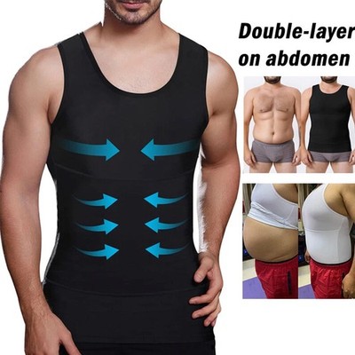Herren Mieder Unterhemd Body Shaper Tank Bauchweg Top Kompression Abnehmen Weste