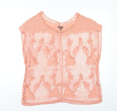 Katies Damen T-Shirt Orange Baumwolle Basic Größe L Rundhals