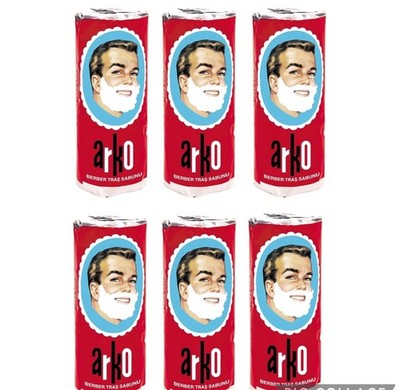 (6) Arko Shaving Cream Soap Stick, 70 gm. Evyap Kremli Berber Exp 5/2027