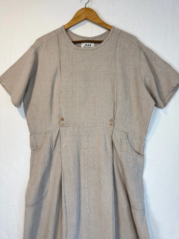 Vestido De Colección Lino LINO Jeanne Engelhart Jersey Lagenlook Talla Grande Manga Corta Foto 2 de 4