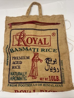 Royal Basmati Reistüte Transporttasche Reißverschluss Schwer Gewebt Leinen Jute