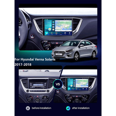 For Hyundai Verna Solaris 2017-2018 CarPlay/Android Auto GPS Video Screen Radio