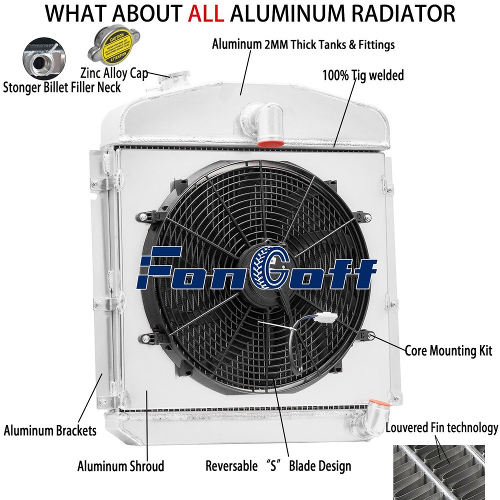 FOR 1947-49 Plymouth Deluxe/P15 Deluxe/Special Deluxe 4 Rows Radiator Fan Shroud FOR 1947-49 Plymouth Deluxe/P15 Deluxe/Special Deluxe 4 Rows Radiator Fan Shroud